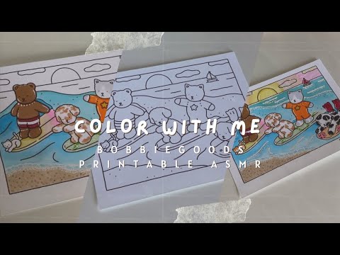 color bobbie goods printable with me | asmr | party wave coloring page | color with me