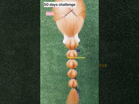 50 Days challenge/Day 8/#renuhoneyrose #hairstyle #hairstylechallange #easyhairstyle #shortvideo