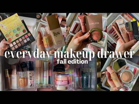 Refreshing my Everyday Makeup Drawer for FALL 🍂☕️ decluttering & makeup I want to use up