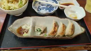 とちぎやのそば餃子とかき揚げとライス🥢🤤😋👌👌👌👌ビール🍺にピッタリ合いそうです。😅💦