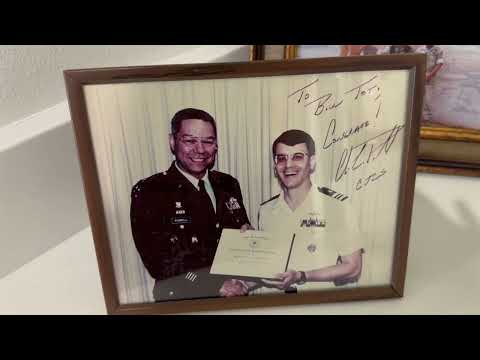 Bill gives a tour of items on his studio wall