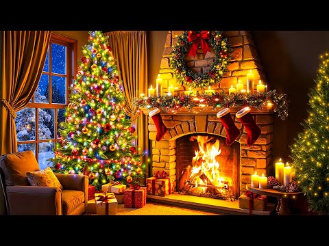 Traditional Christmas Music With Fireplace 🔥 Cozy Christmas Music Instrumental 🎄 Christmas Ambience