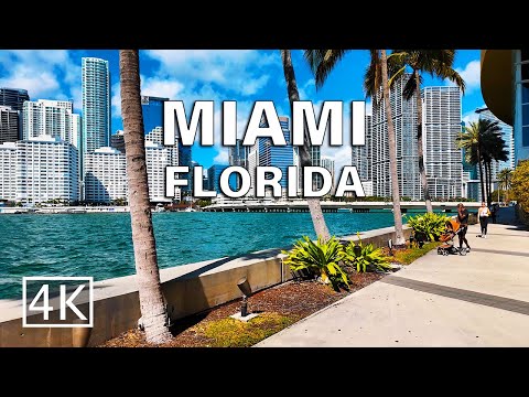 [4K]  Downtown Miami Florida - Walking Tour