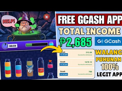 WOW!!LIBRE GCASH 2024=NAKA ₱2,685 AKO DITO NG LIBRE||MERGE COLOR LIQUID APP #makemoneyonline