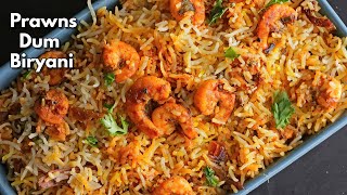 How to make Prawns Dum Biryani at home in Telugu || Easy Dum Biryani recipe ||  @VismaiFood