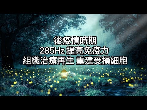 285Hz:後疫情時期，治癒和開啟覺知，提高身體的免疫系统，助於重建受損器官，記住並治愈您的內臟器官和能量。285Hz頻率可幫助您的身體恢復活力並且通過宇宙真理和智慧定律擴大意識。