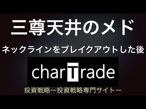 [動画で解説] 三尊天井のメド（ネックラインをブレイクアウトした後）｜charTrade（トレード手法）