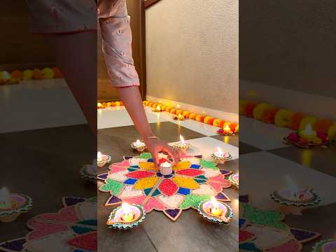 Easiest Way to Make Beautiful RANGOLIS for Diwali | सुन्दर रंगोली बनाने का आसान तरीका #shorts