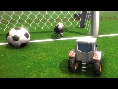 Jugando al fútbol con los animales de la granja!!!