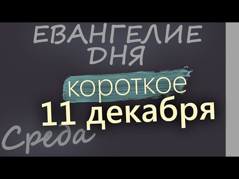 11 декабря, Среда. Евангелие дня 2024 короткое! Рождественский пост