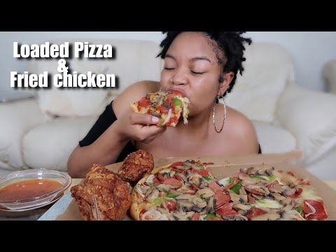 LOADED PIZZA & FRIED CHICKEN MUKBANG!!!! DISAPPOINTED