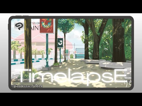 Painting like Ghibli Studio Anime Background in Clip Studio Paint - Ep. Jember Indonesia | TIMELAPSE