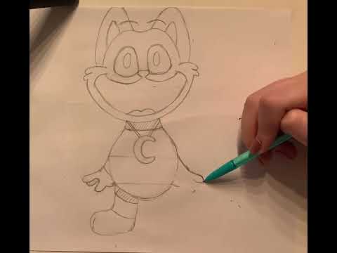 Drawing cartoon Catnap from Poppy Playtime Chapter 3