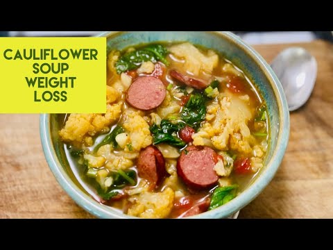 Weight Loss Cauliflower Sausage Soup | Oil Free Soup | Keto Diet Soup