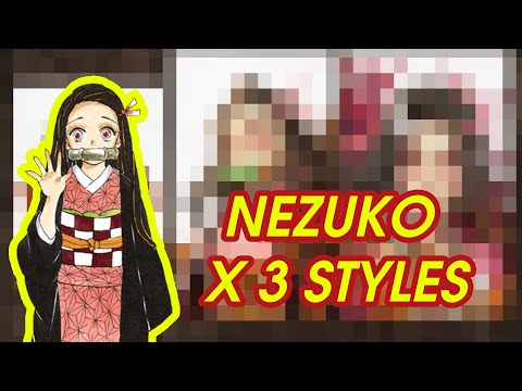 Art Challenge: Drawing 3 Styles of NEZUKO in Kimetsu no Yaiba | Huta Chan Studio