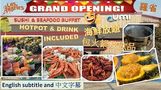 Complete walk through of Umi Hotpot Seafood Buffet in LA $24.99 with specialty drinks, ramen, hotpot