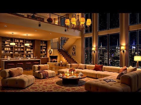 Winter Night in a Luxury NYC Apartment ❄ Tender Jazz Saxophone Music for Stress Relief, Relax, Sleep