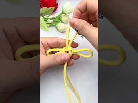 Auspicious swastika knot Rope-making skills sharing Fancy knotting Practical knots Knotting skil