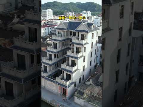 潮汕民居飞天虎，经典之作，一层比一层小，还取名步步高升#农村自建别墅#潮汕飞天虎