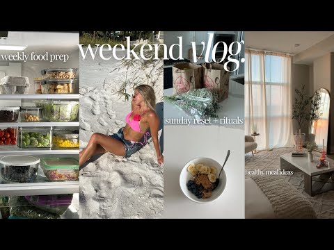 VLOG: beach day, HUGE Amazon Unboxing, trader joes + weekly food prep & yummy recipes!