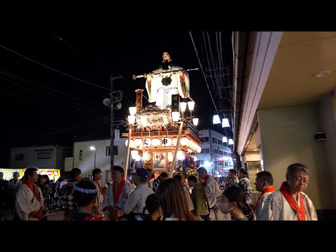 佐原の大祭2023秋　中日　仲川岸　夜の曳き廻し