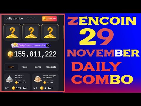 zen coin daily combo today 29 november | zen coin daily meditation today | zen coin dailycombo today