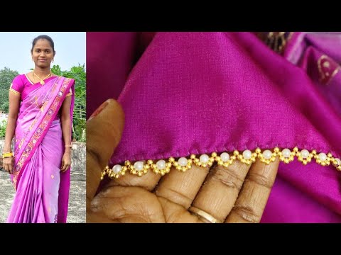 beads saree కుచ్చులు easy ga ఇంట్లోనే వేసుకుందం రండి / saree tassels / saree kuchulu / Indu thoughts