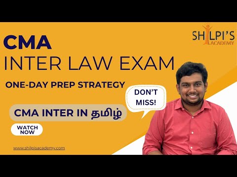 "CMA Inter Law Exam: Last minPrep Strategy – Don't Miss!"CMA Inter in தமிழ் #cmainterclassintamil