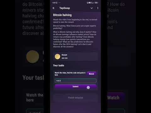 tapswap bitcoin haliving code #tapswap #secretcode #tap2earn #aidrop