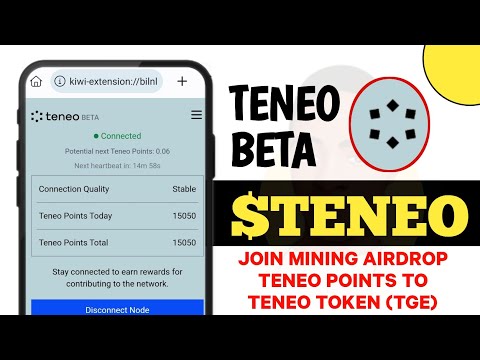 Teneo Beta Community Mining Node | How to Mine Teneo Airdrop | Teneo Points to Teneo Token (TGE)