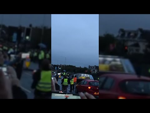 The Queen's Coffin Leaving RAF Northolt