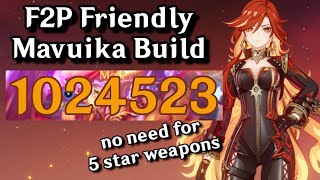 F2P Mavuika Build! GODLIKE Damage & Power! | Genshin Impact