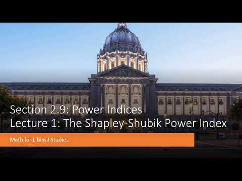 Math for Liberal Studies - Lecture 2.9.1 The Shapley-Shubik Power Index