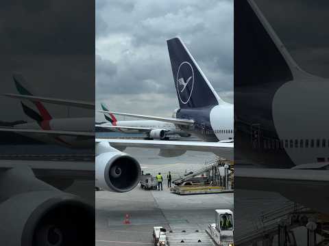 Emirates Boeing 777 & Lufthansa Boeing 747 at Frankfurt Airport