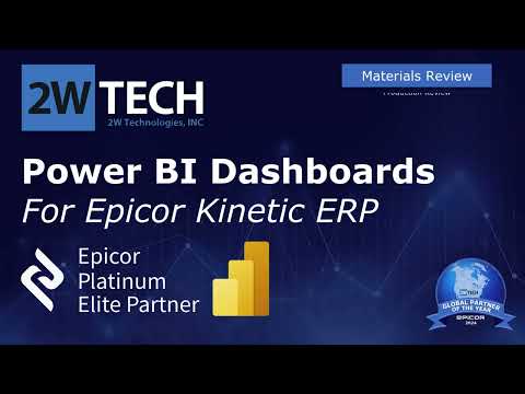 Power BI Materials Review Template for Epicor Users