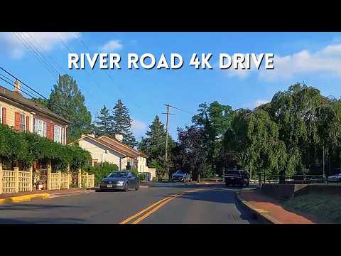 River Road 4K Scenic Drive | Bucks County Pennsylvania Driving Tour