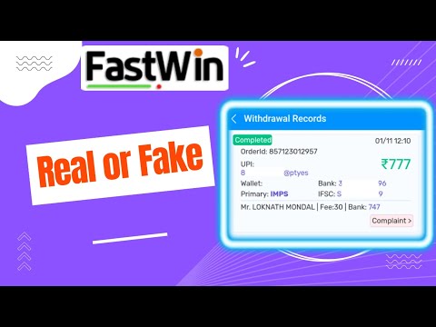 Fastwin | Fastwin real or fake proof | Fastwin Invalid Bank Account | Fastwin Withdrawal Problem |