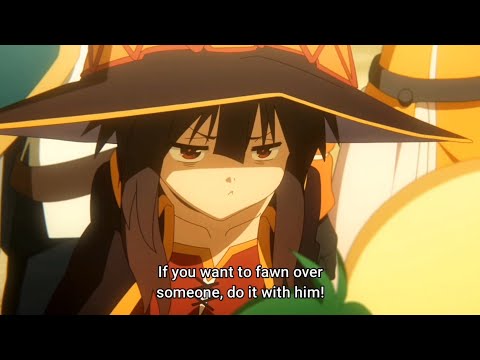 Megumin gets jealous when Iris starts flirting with Kazuma