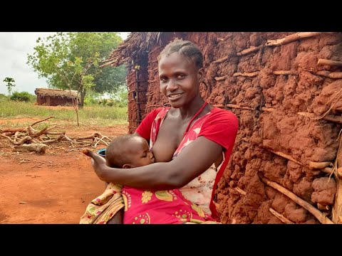 A Happy African Village Mother Raises a Happy Rural Kid Despite Rural Challenges #shortfeed