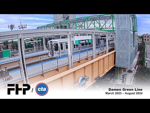 Chicago Transit Authority Damen Green Line Station: Official 4K Time-Lapse