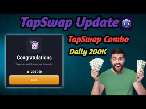 Tapswap New Update | Tapswap Combo | Earn Daily 200K points | #airdrop