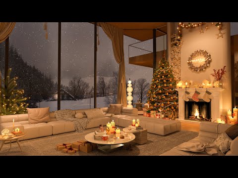 Holiday Harmony 2025 🎄 | Cozy Living Room Glow with Relaxing Jazz Tunes for Winter Nights