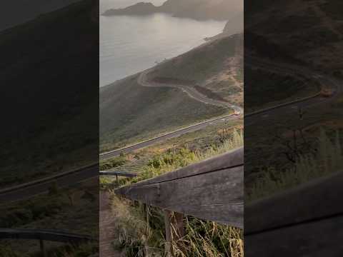 Spectacular sunset view of Conzelman Road & Point Diablo Lighthouse from Hawk Hill near SF!