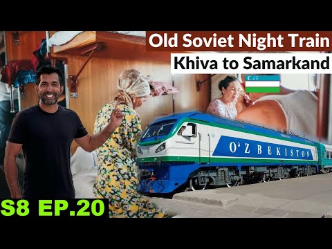 9 HOURS OLD SOVIET TRAIN FROM KHIVA TO SAMARKAND 🇹🇯  S8 EP.20 | Pakistan to Japan Motorcycle Tour