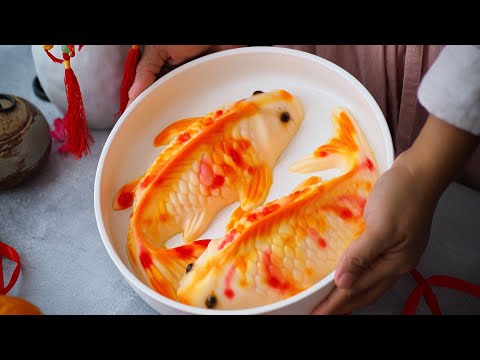 How to make Koi Fish Jelly #cny #dessert | 锦鲤燕菜糕 ｜年年有余的好彩头🧧