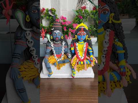 DIY clay Kaal Bhairav & Maa Kali idol making process #shorts