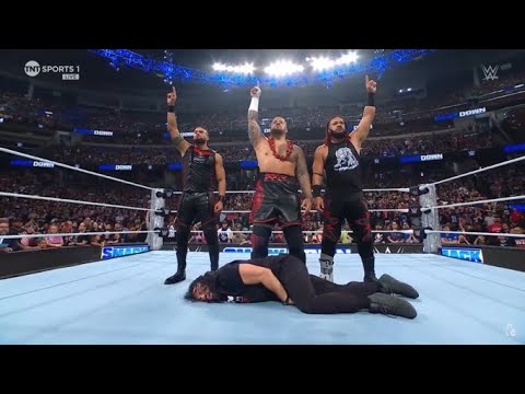 The Bloodline attacks Roman Reigns - WWE Smackdown 8/16/24