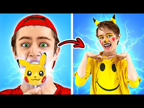 TURNED INTO POKEMON!! How to Become a PIKACHU with TikTok Gadgets by La La Life Emoji