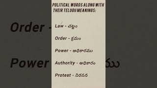 #political words along with their Telugu meanings#LearningEnglish