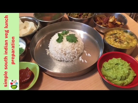 Simple South Indian veg  lunch preparation or weekend lunch menu